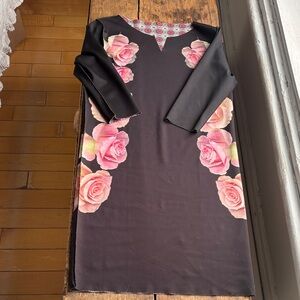 Animapop Black Floral Rose Reversible Dress